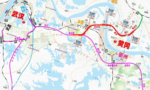 线路平面示意图（武汉-黄冈段）