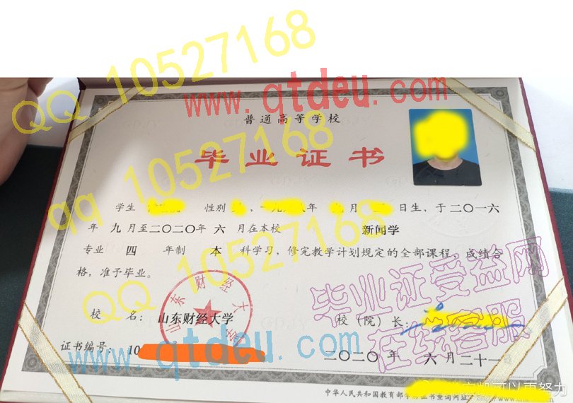 山东财经大学毕业证2020年原版样本
