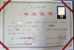 贵州城市职业学院毕业证原版样本