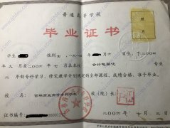 吉林商业高等专科学校毕业证原版样式展示