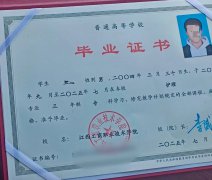 江西工商职业技术学院毕业证原版样本